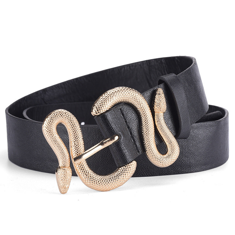 Amoria Bags Belt with Snake-Shaped Buckle