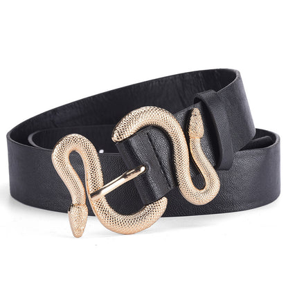 Amoria Bags Belt with Snake-Shaped Buckle
