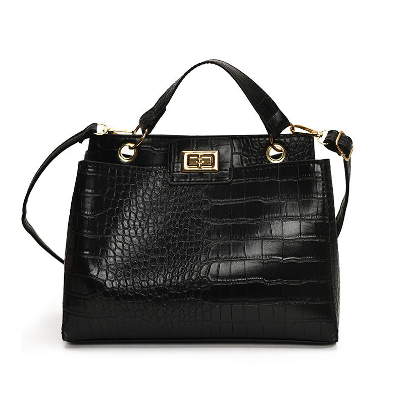 Amoria Bags Lena Embossed Texture and Turn-Lock Closure
