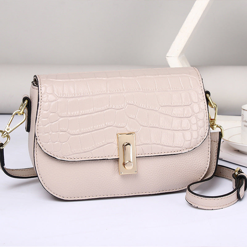 Amoria Bags Elva Leather Crossbody Bag with Lock