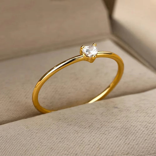 Amoria Bags Gold-Tone Ring with Heart-Shaped Stone