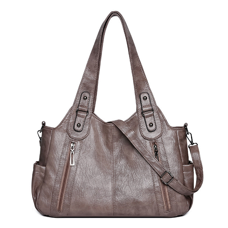 Amoria Bags Handbag with Rivet Details and Zipper Closure