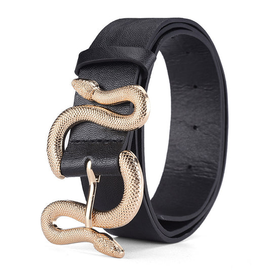 Amoria Bags Belt with Snake-Shaped Buckle
